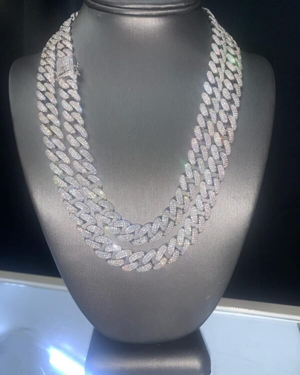14mm white gold bussdown cuban chains