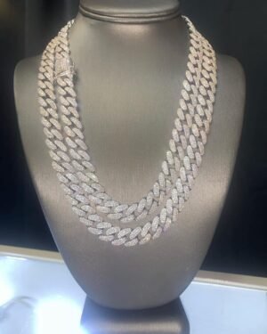 14mm white gold bussdown cuban chains