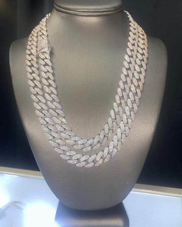 14mm white gold bussdown cuban chains