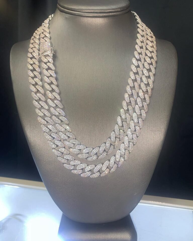 14mm White Gold Bussdown Cuban Chains