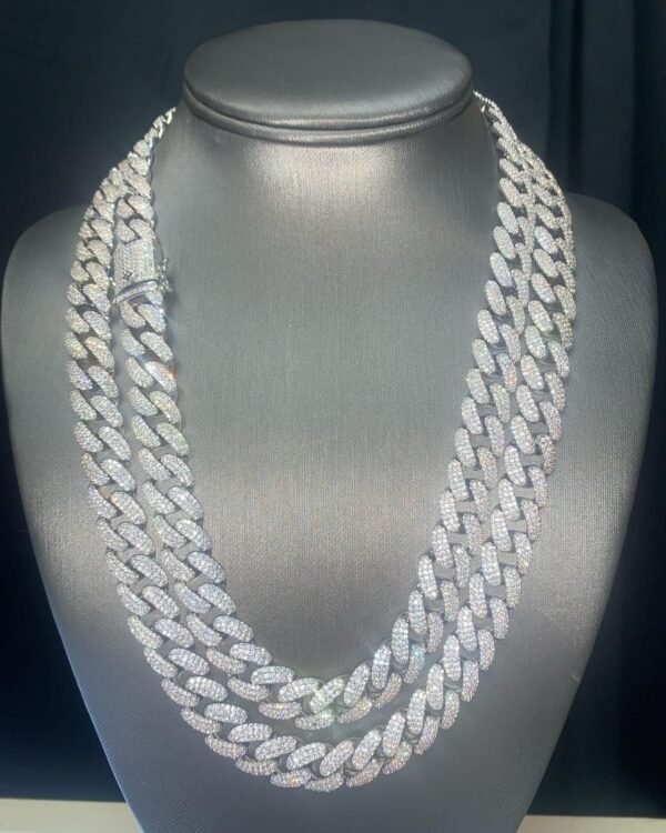 14mm white gold bussdown cuban chains