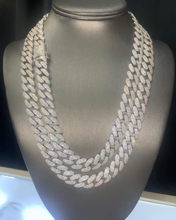 14mm white gold bussdown cuban chains