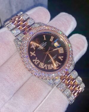 Two Tone Roman Numerals  Gold Face Rolex watch