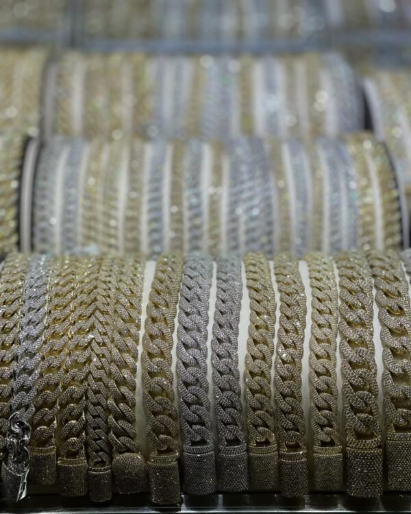 Rose, white, yellow gold cuban link  14k