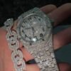 Bust Down White Gold AP Watch & Infinity Bracelet Set