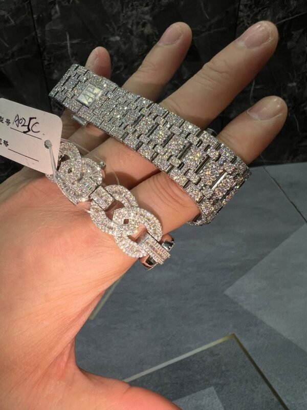 Bust Down White Gold AP Watch & Infinity Bracelet Set