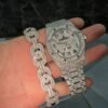 Bust Down White Gold AP Watch & Infinity Bracelet Set