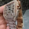 Bust Down Rose Gold Cartier Roman Numeral Watch