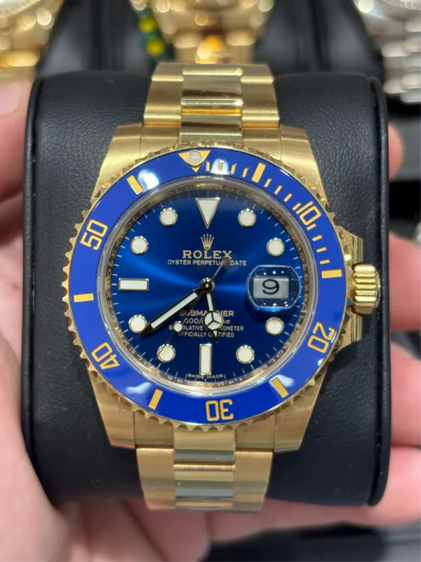 BUY ROLEX SUBMARINER 40MM | 18KT GOLD | OYSTER BRACELET | BLUE DIAL FOR SALE ONLINE