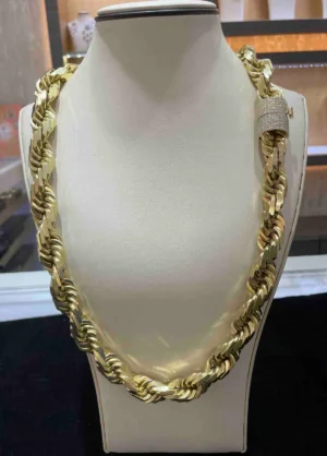 Buy 14k Solid "HEAVY" 623 gram Rope Chain with Bust Down Lock for sale online