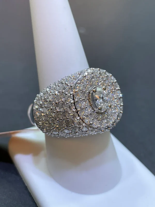 Buy 14k White Gold VVS1 7 Carat Natural Diamond Custom Made Ring Online