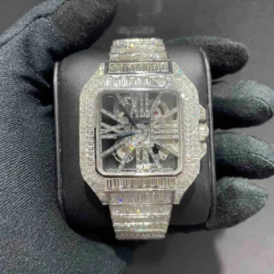 Buy Buy Cartier Skeleton Iced Out Chandelier Watch | 62 Cts VVS1 Diamonds | Bust Down for sale for sale online