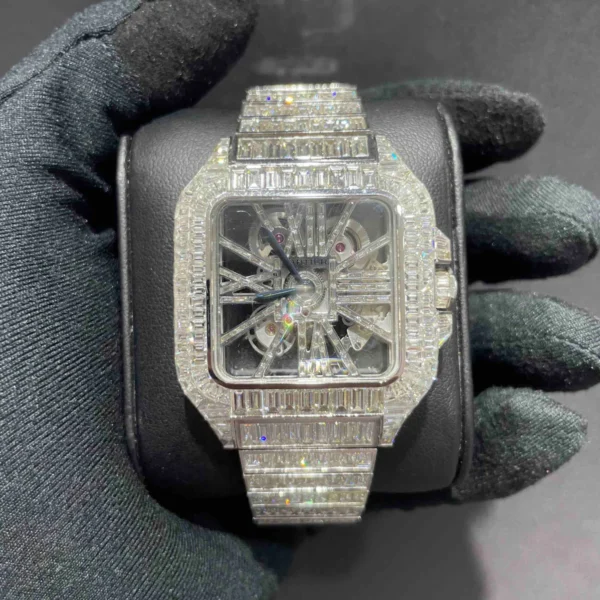 Buy Buy Cartier Skeleton Iced Out Chandelier Watch | 62 Cts VVS1 Diamonds | Bust Down for sale for sale online
