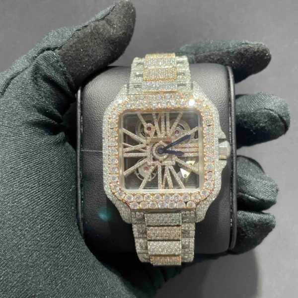 Buy Iced Out Skeleton Cartier Watch | VVS Diamonds | Luxury Bust Down Timepiece for sale