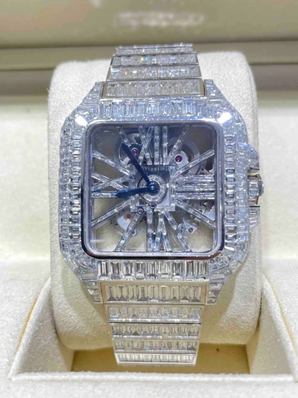 Buy Buy Cartier Skeleton Iced Out Chandelier Watch | 62 Cts VVS1 Diamonds | Bust Down for sale for sale online